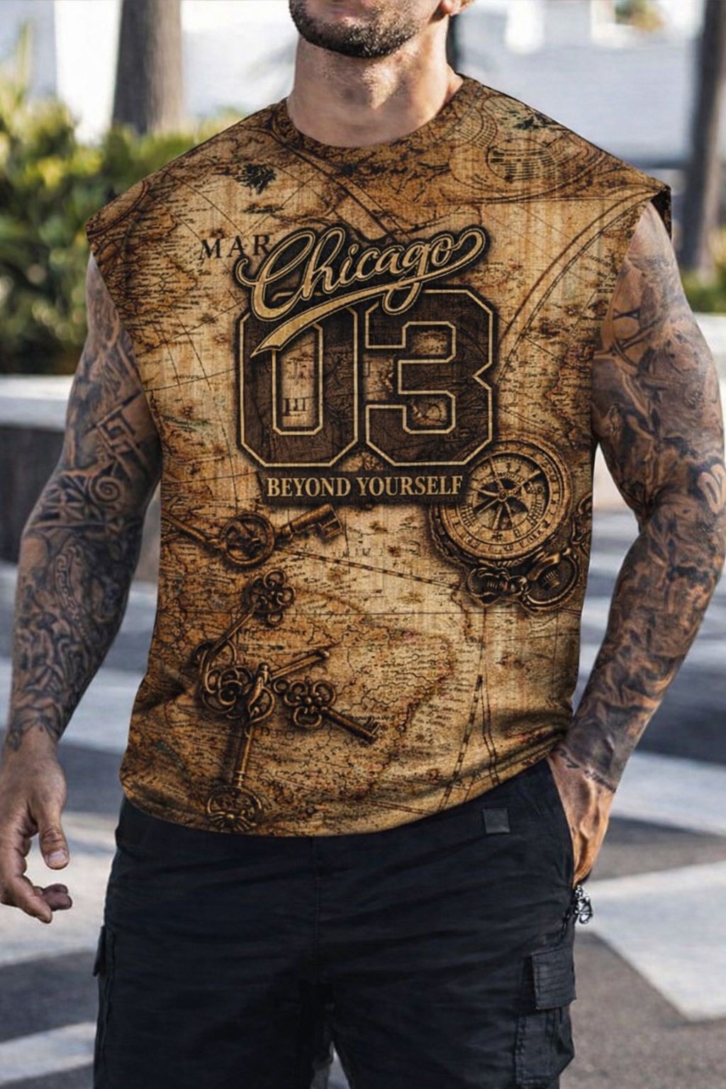 Sleeveless Sublimition T-Shirt For Men