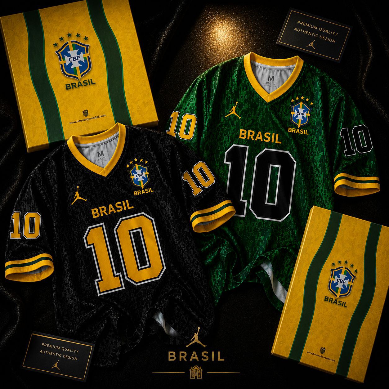 Brazil Fan jersey for men Combo black-green