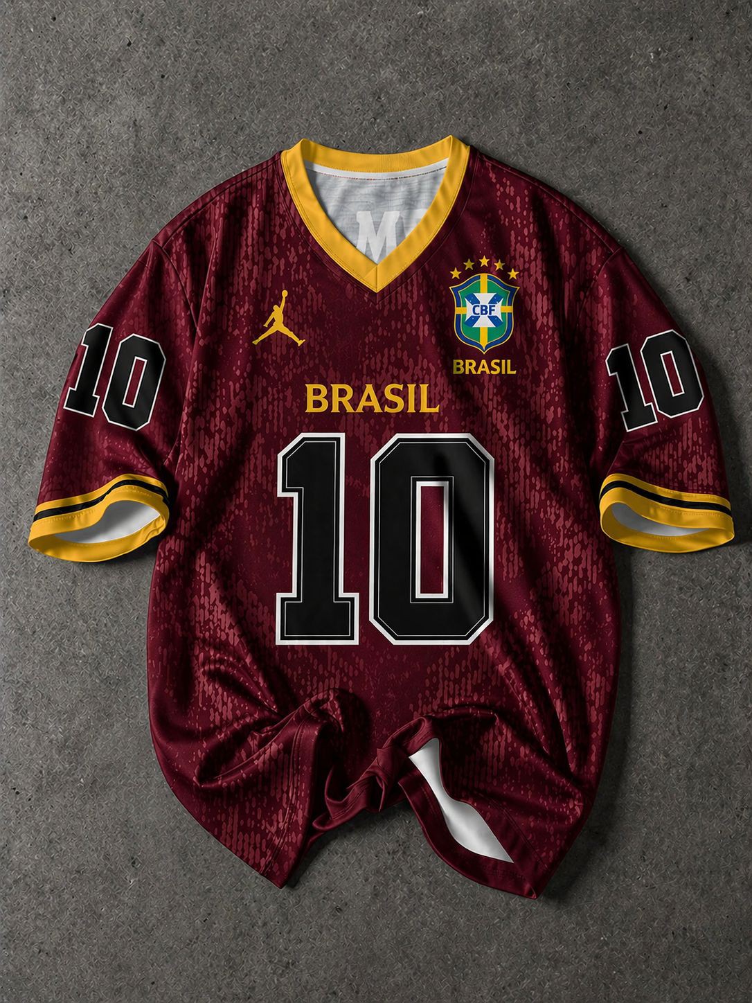 Brazil Fan jersey for men Combo black-maroon