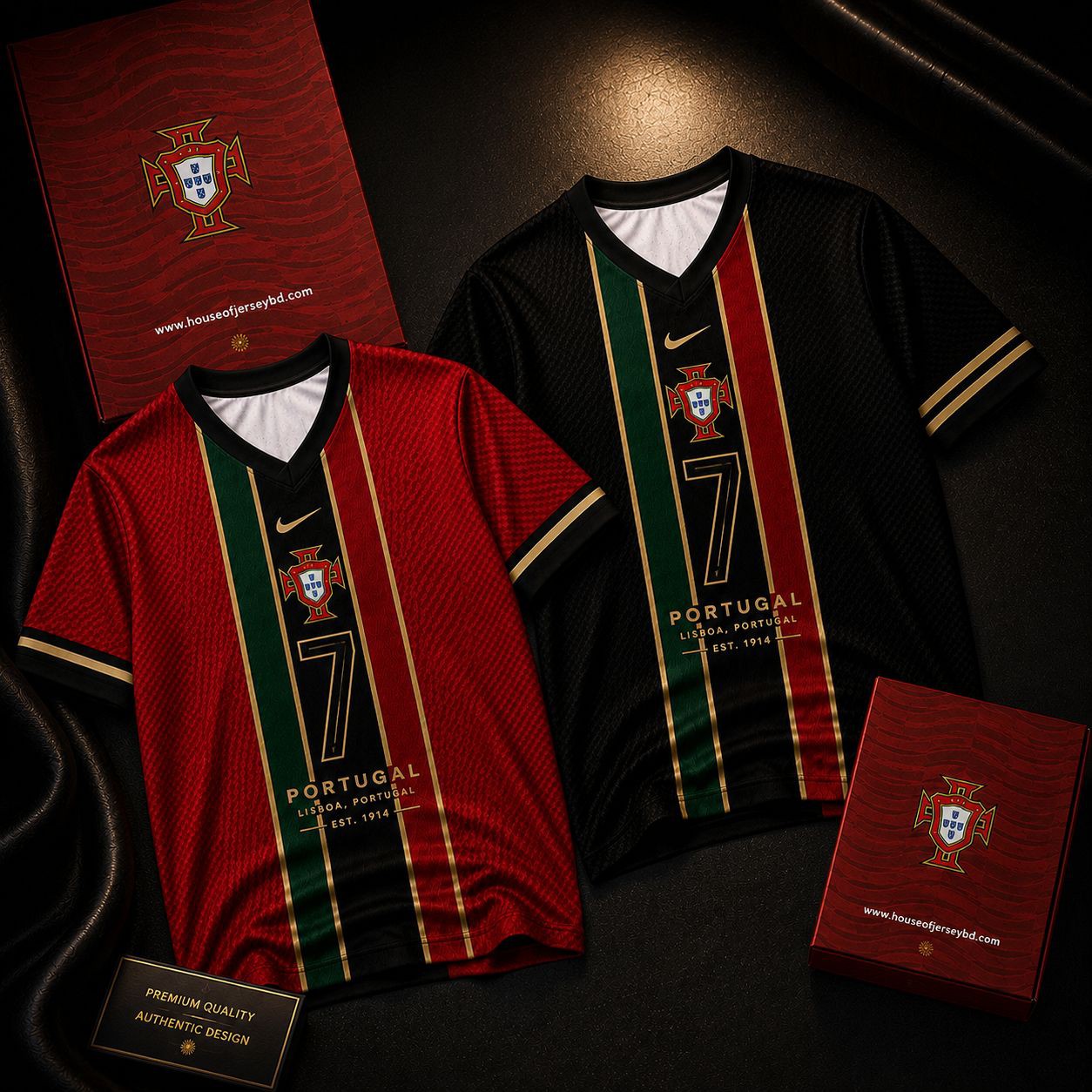 Portugal Combo Fan jersey Maroon and black