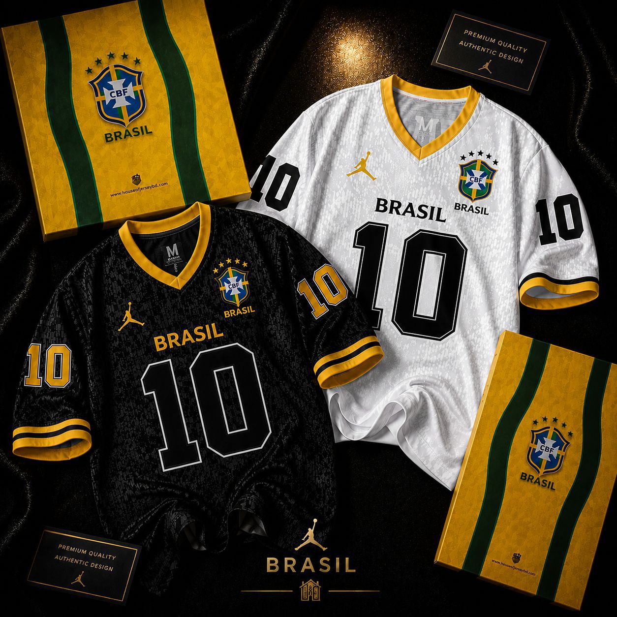 Brazil Fan jersey for men Combo black and white