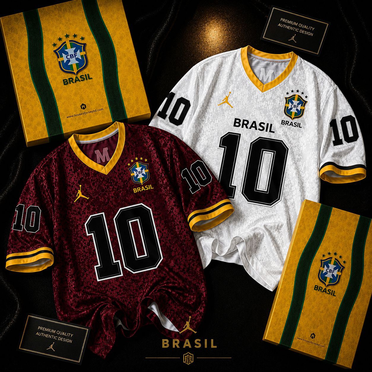 Brazil Fan jersey for men Combo White and maroon