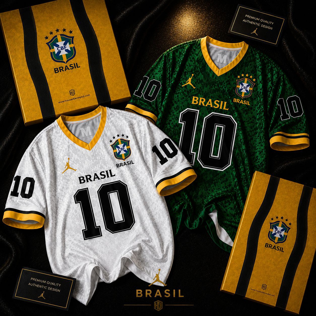 Brazil Fan jersey for men Combo white and green